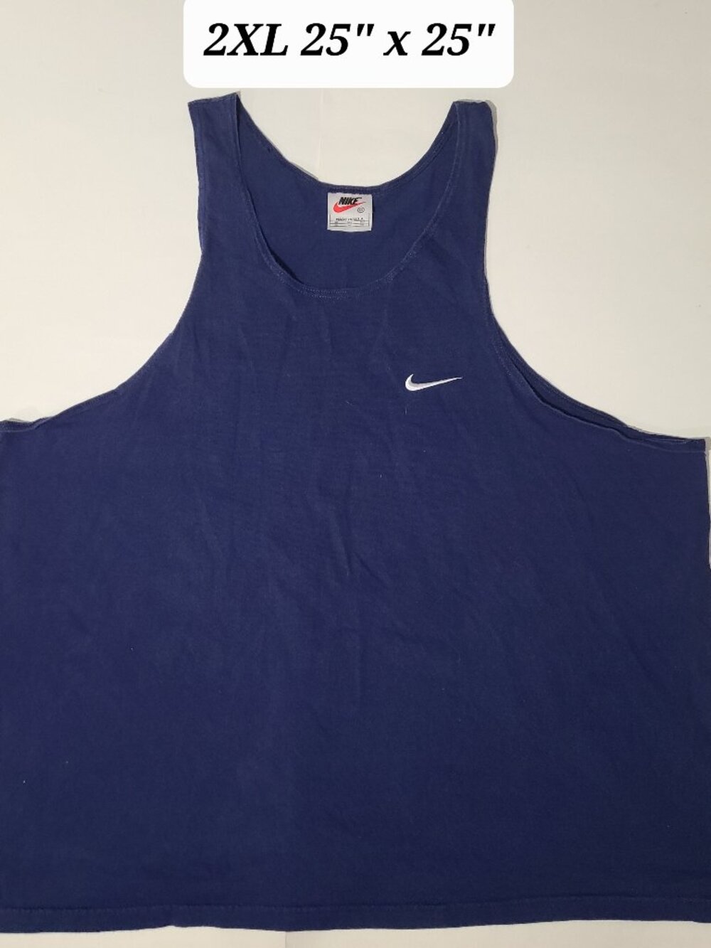 Vintage 90s Nike Blue Embroidered Logo 2XL Tank Top Made in USA